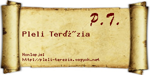 Pleli Terézia névjegykártya